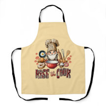 Chef Gnome Leopard Imprime Beijo Ao Cozinho