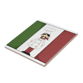 Chef italiano nº 6 com Azulejo de bandeira
