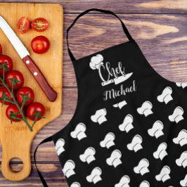 Chef Personalizado com o Nome Black & White Chef H