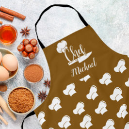 Chef Personalizado com o Nome Brown & White Chef H