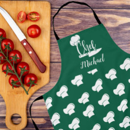 Chef Personalizado com o Nome Verde e Branco do Ch