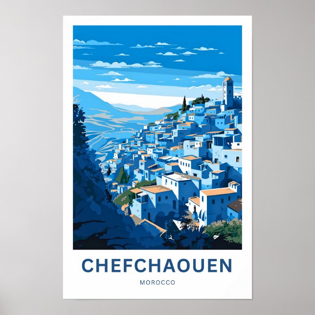 Chefchaouen Marrocos Viagem Impressão (Frente)