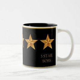 Chefe 5 Caneca Preta de 5 Estrelas