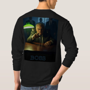 Chefe com SMS homens negros manga camiseta comprid