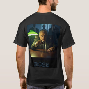Chefe com SMS preto camiseta preta