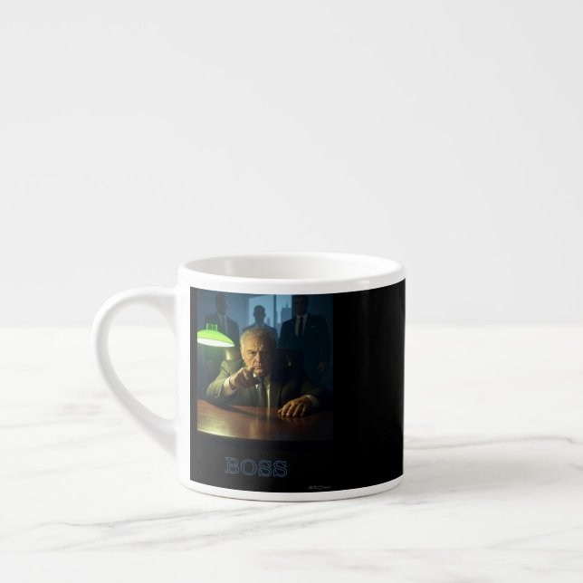Chefe com texto à direita espresso caneca (Esquerda)