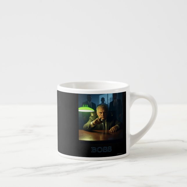Chefe com texto à esquerda espresso caneca (Direita)