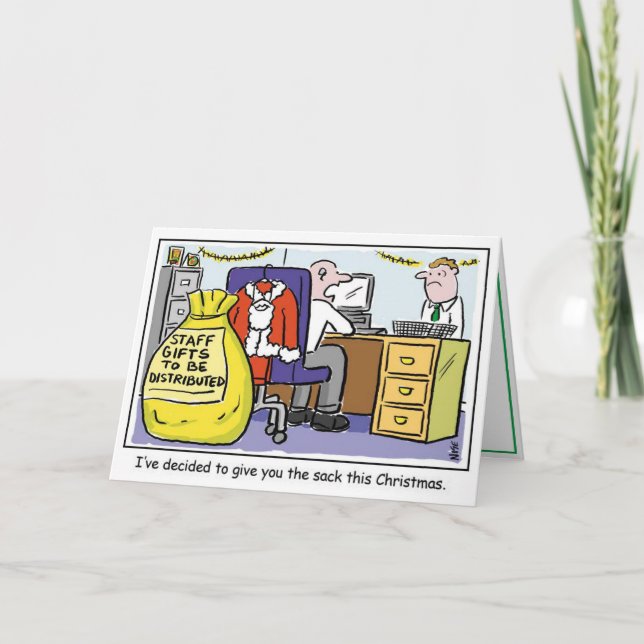 Chefe dá ao funcionário do escritório o cartão de  (Frente)