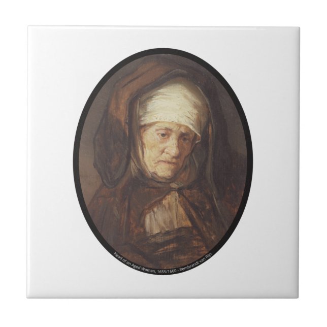 Chefe de uma Mulher Envelhecida, 1655_1660 - Rembr (Frente)