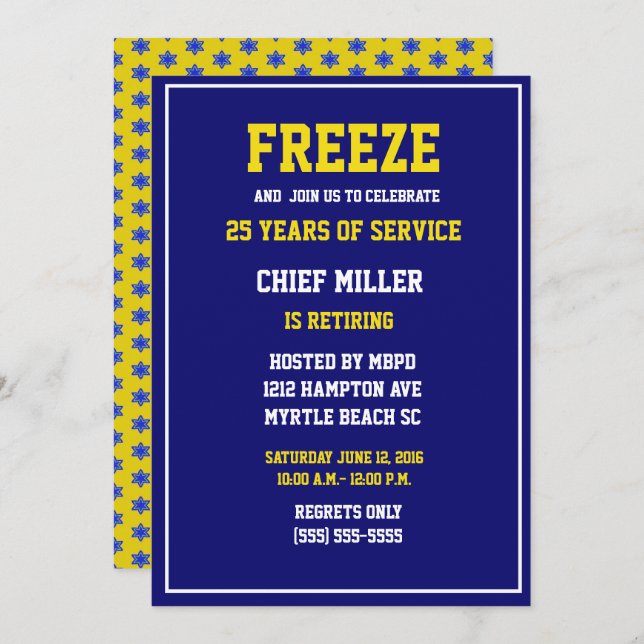 Chefe Engraçado do Convite à Reforma Policial (Frente/Verso)