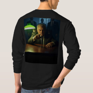 Chefe homem preto manga comprida camiseta traseira