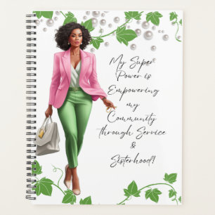 Chefe Lady Pintinho em Rosa e Verde - Planejador