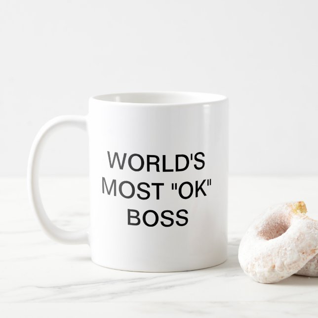 Chefe mais "OK" do mundo - Uma medíocre caneca de  (Com Donut)