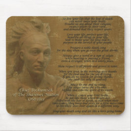 Chefe Tecumseh mousepad "Live Your Life"