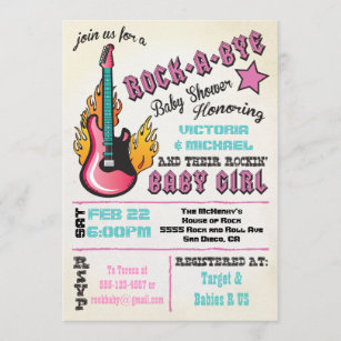 Convites Rock And Roll Para Bebe Zazzle Com Br