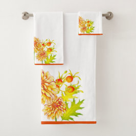 Chegada do outono em um conjunto de toalhas de ban