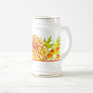 Chegada do outono em uma Caneca de cerveja
