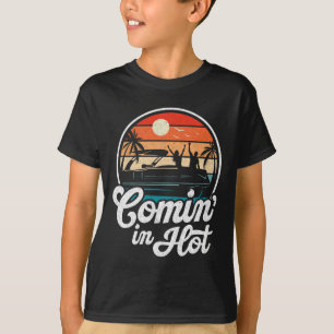 Chegando Quente Camiseta Divertida de Pontão Barco