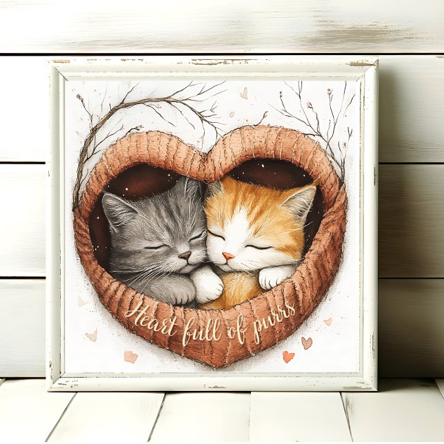 Cheio Cardíaco de Purrs Gatinho Cudles Poster Wall (Criador carregado)