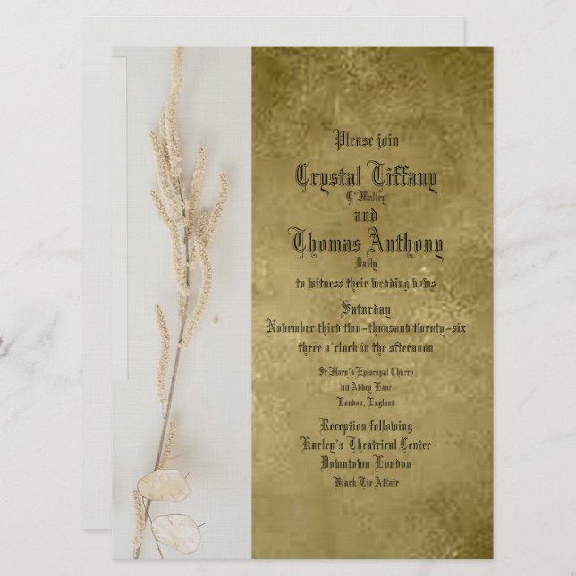 Cheio da Vida de Casamento Plano Convite (Frente/Verso)