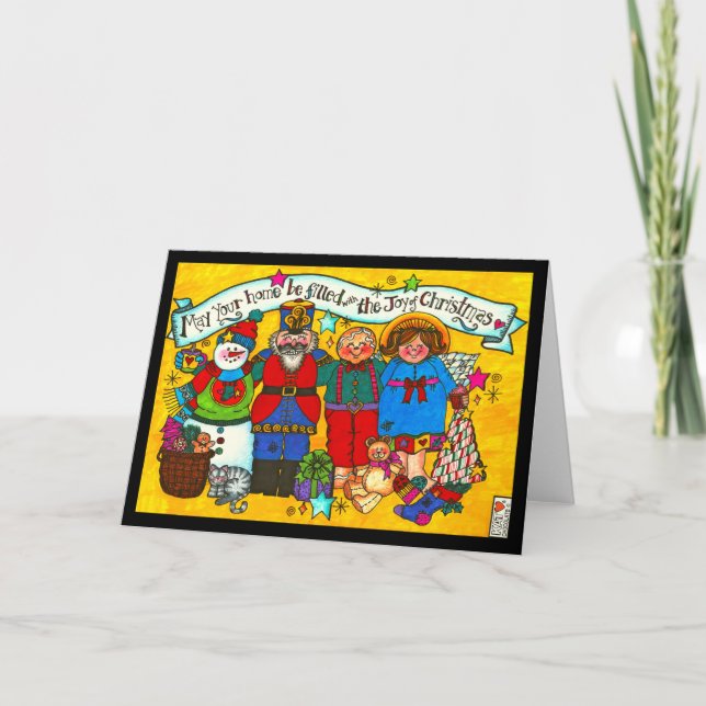 Cheio de alegria do cartão de Natal (Frente)