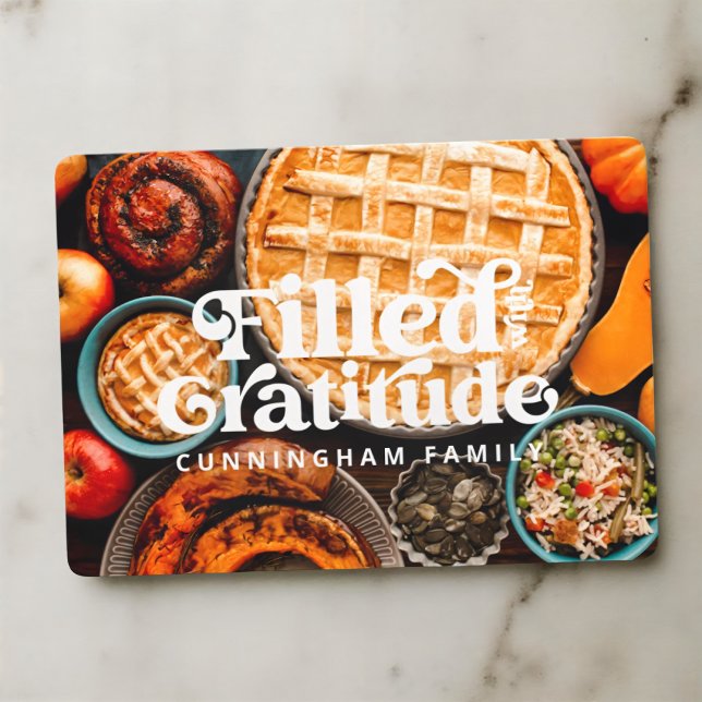 Cheio de Gratidão Feliz Cartão de Ação de Graças (Criador carregado)