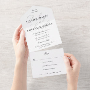 Cheio de Tipografia Elegante Casamento Preto e Bra