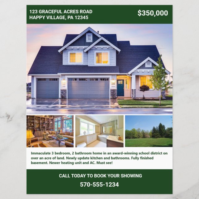 Cheio Página 2 Casa Lateral para Folheto de Venda  (Frente)