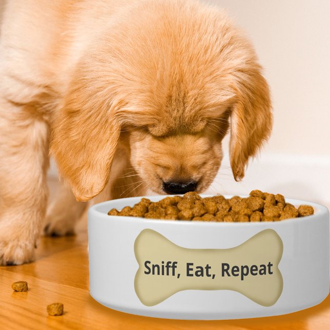 Cheirar, Comer, Repetir, Osso de Cachorro Tigela d (The life of the moment you dog goes to his or her food bowl!)