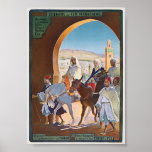 Chemins de fer Marocains Poster vintage 19
