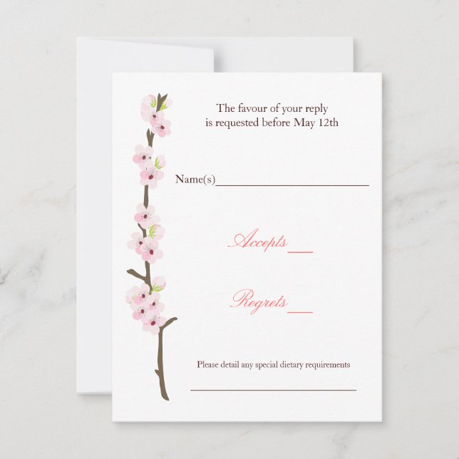 Cherry Blossom Branch RSVP (Branco) (Frente)