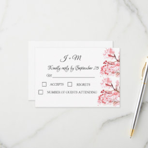 Cherry Blossom Flor Rosa Flórida Moderna RSVP