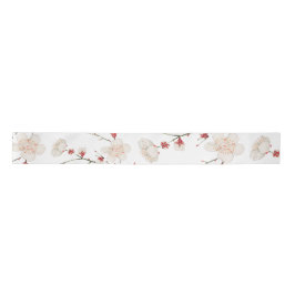 Cherry Blossom Floral Satin Ribbon