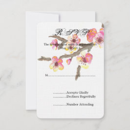 Cherry Blossom Flowers Casamento RSVP