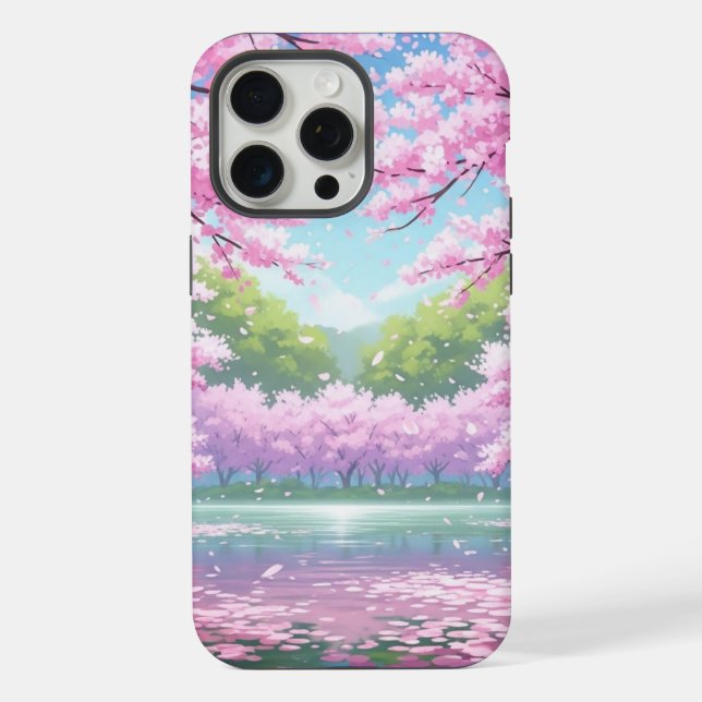 Cherry Blossom iPhone 15 Pro Max Capas (Verso)