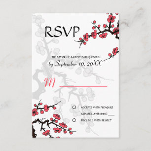 Cherry Blossom Oriental RSVP convite