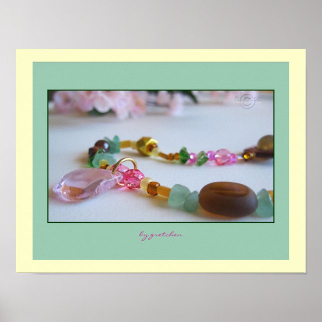Cherry Blossom Pink Beaded Necklace Poster 2 (Frente)