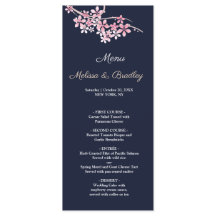 Cherry Blossom Pink marinho floral Menu Casamento