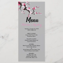 Cherry Blossom Pink White floral Menu