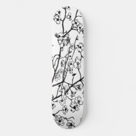 Cherry Blossom Skateboard Preto e Branco