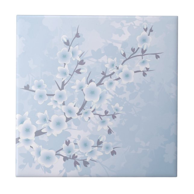 Cherry Blossom Sky Blue Floral (Frente)
