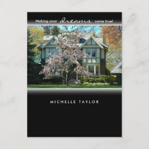 Cherry Blossom Tree Real Estate House Cartão Posta