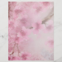 Cherry Blossom Watercolor e Damask Ephemera