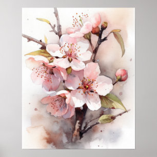 Cherry Blossomo Flower Art Impressão Poster