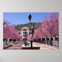 Cherry Blossoms em Primaveras quentes Poster de Ar