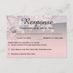Cherry Blossoms Flores de Casamento Cartões RSVP