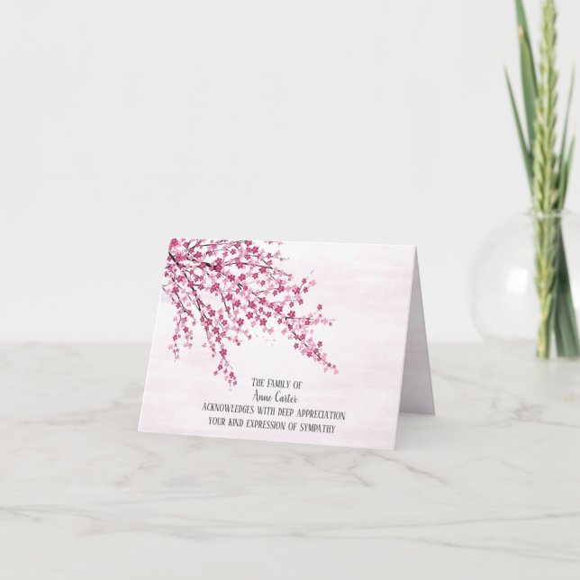 Cherry Blossoms Simpatia Cartões de agradecimentos (Frente)