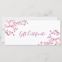 Cherry Blossoms White Gift Certificate