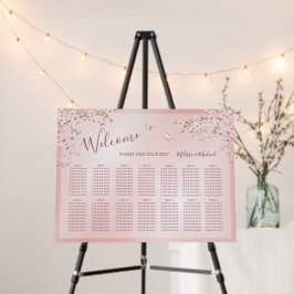 Cherry Blossoms White Weding Sating Chart