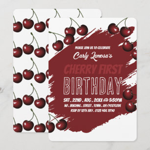 Cherry Design, Cherry First Birthday Convite